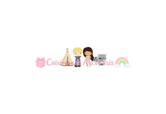 100 Mini Apliques 3,5cm: Pocahontas Cute