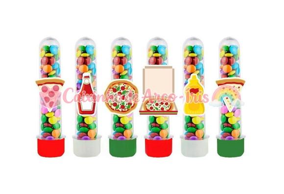 Tubetes com Apliques 3d: Pizza