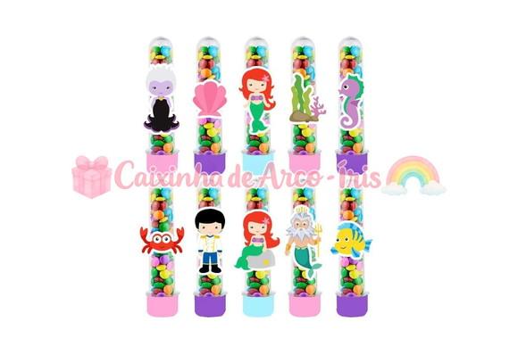 Tubetes com Apliques 3d: Pequena Sereia Cute