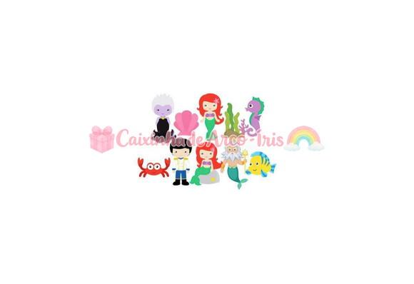 100 Mini Apliques 3,5cm: Pequena Sereia Cute