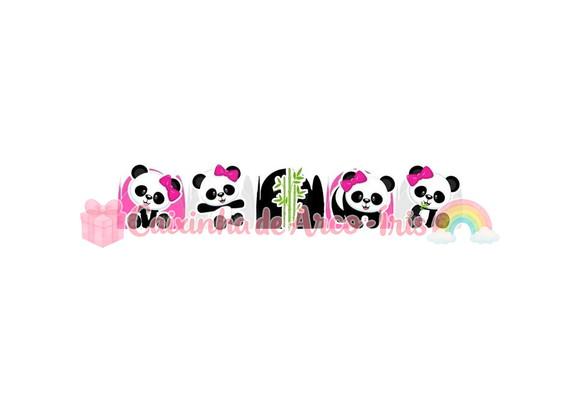 100 Forminhas / Toppers: Panda Menina