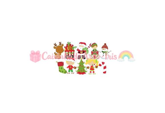 100 Mini Apliques 3,5cm: Natal Papai Noel