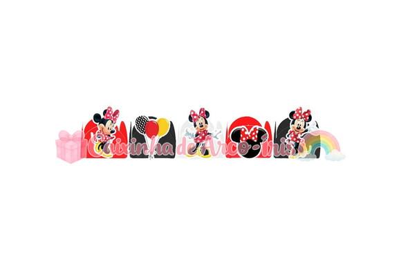 100 Forminhas / Toppers: Minnie Vermelha