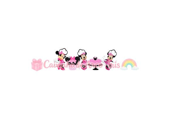 100 Mini Apliques 3,5cm: Minnie Confeiteira