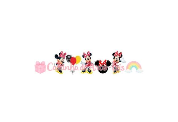 100 Mini Apliques 3,5cm: Minnie Vermelha