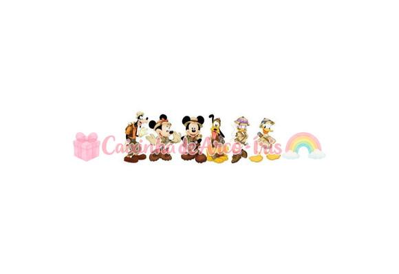 100 Mini Apliques 3,5cm: Mickey Safari