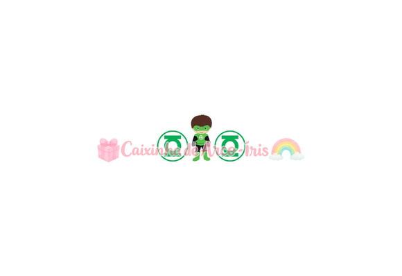 100 Mini Apliques 3,5cm: Lanterna Verde Cute
