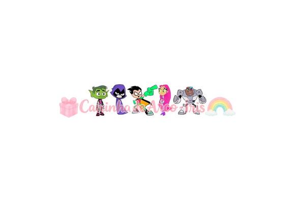100 Mini Apliques 3,5cm: Jovens Titãs