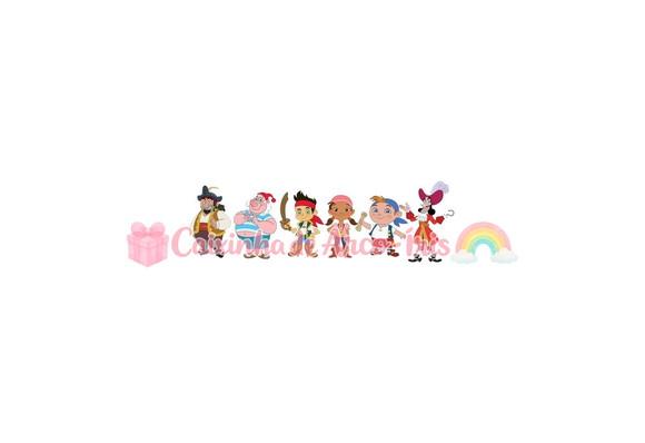 100 Mini Apliques 3,5cm: Jake e os Piratas