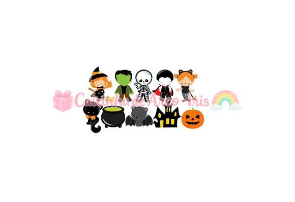 100 Mini Apliques 3,5cm: Halloween