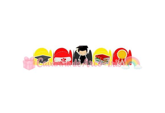 100 Forminhas / Toppers: Formatura Menino