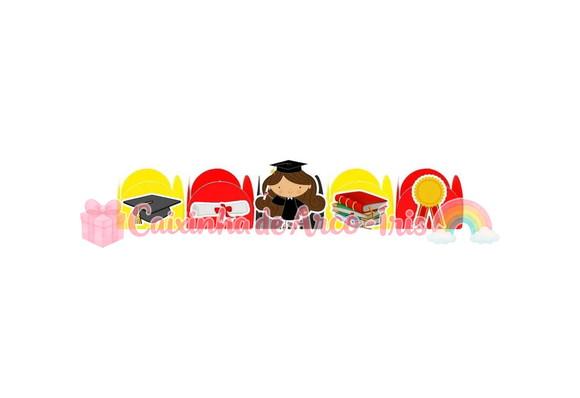 100 Forminhas / Toppers: Formatura Menina