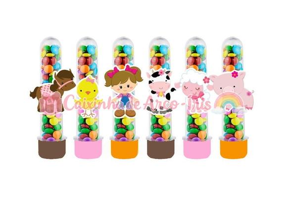 Apliques para Tubetes: Fazendinha Menina