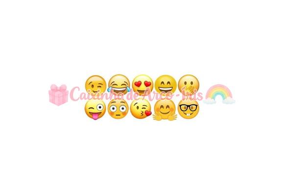 100 Mini Apliques 3,5cm: Emoji