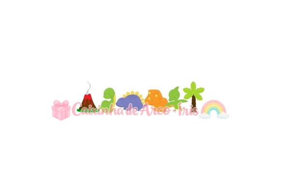 100 Mini Apliques 3,5cm: Dinossauros Cute