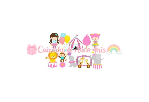 100 Mini Apliques 3,5cm: Circo Menina