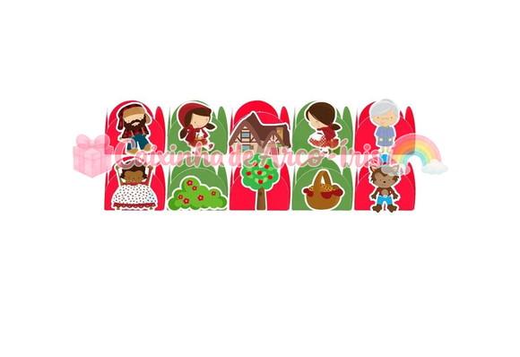 100 Forminhas / Toppers: Chapeuzinho Vermelho