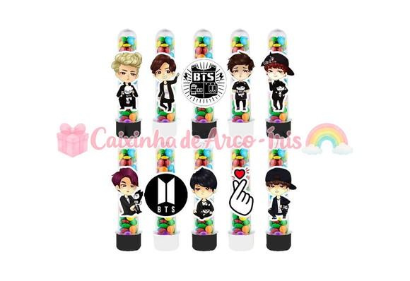Tubetes com Apliques 3d: Bts
