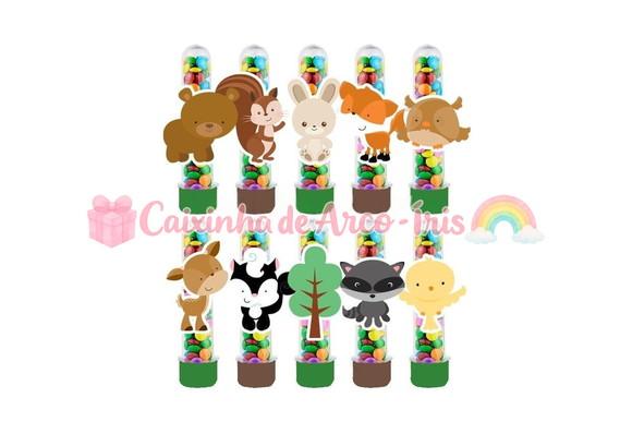 Tubetes com Apliques 3d: Bosque