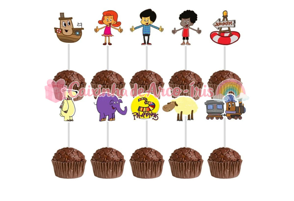100 Forminhas / Toppers: 3 Palavrinhas