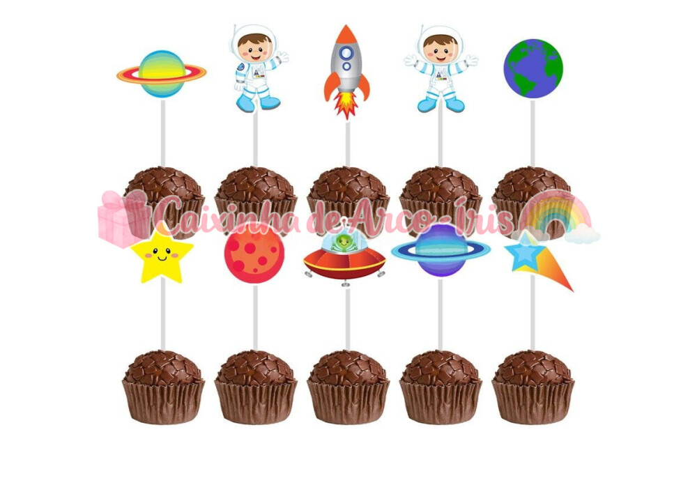 100 Forminhas / Toppers: Astronauta