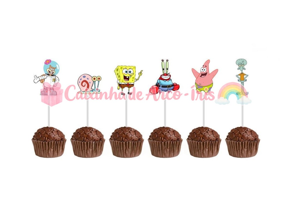 100 Forminhas / Toppers: Bob Esponja