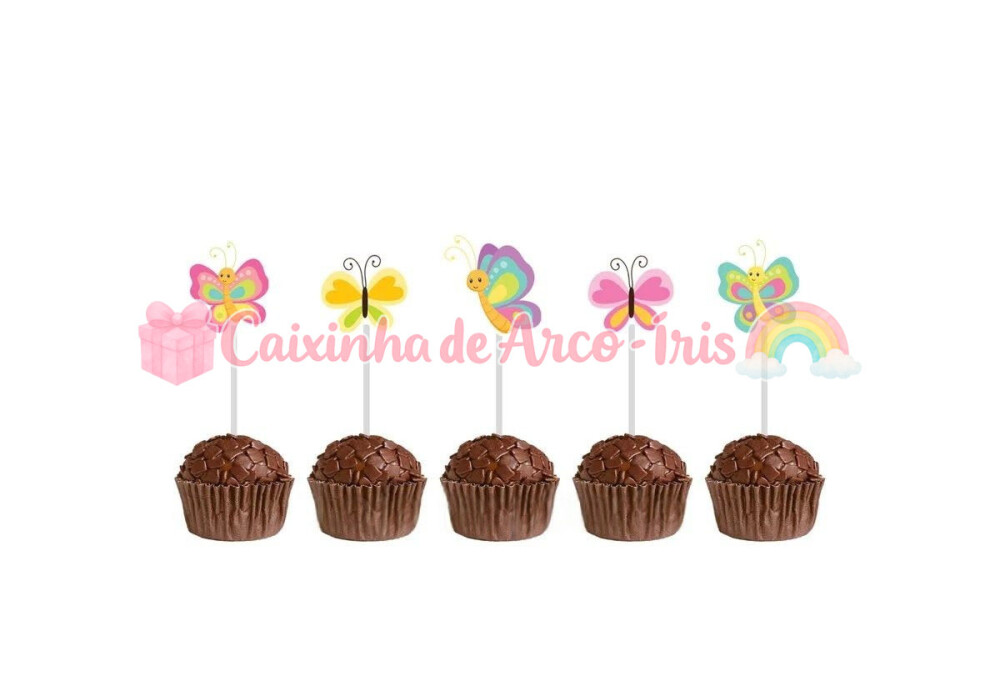 100 Forminhas / Toppers: Borboleta