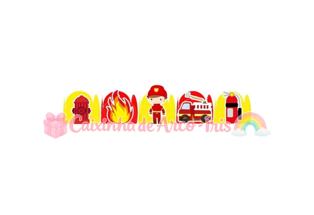 100 Forminhas / Toppers: Bombeiro