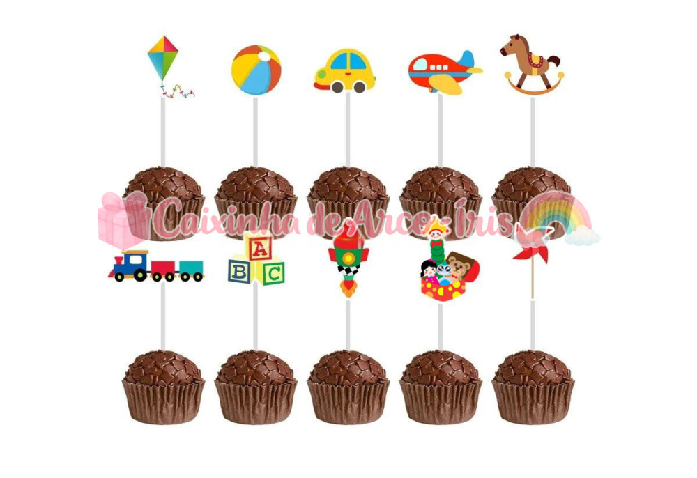 100 Forminhas / Toppers: Brinquedos