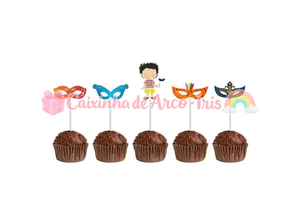 100 Forminhas / Toppers: Carnaval Menino
