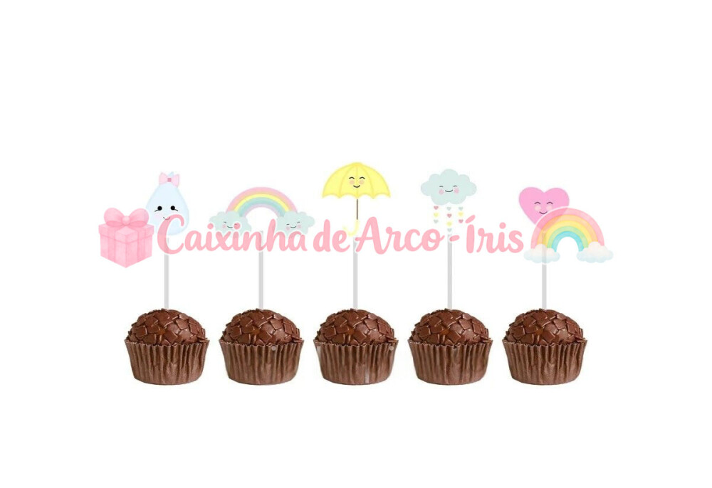 100 Forminhas / Toppers: Chuva de Amor