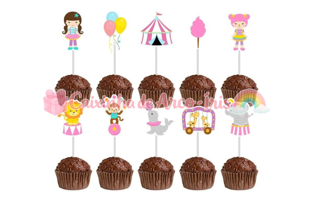 100 Forminhas / Toppers: Circo Menina