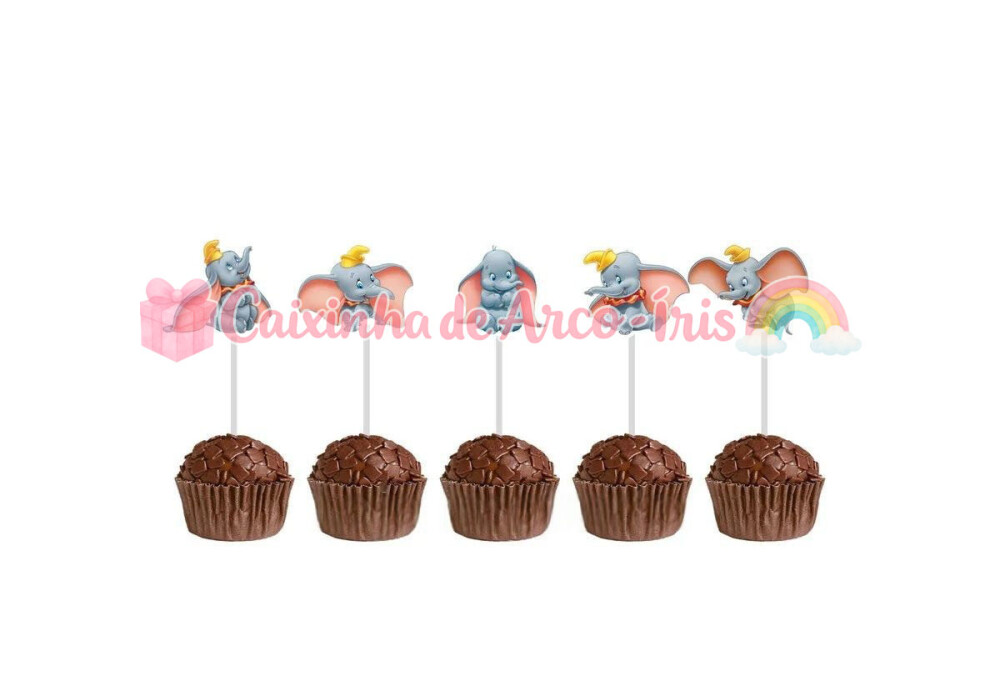 100 Forminhas / Toppers: Dumbo