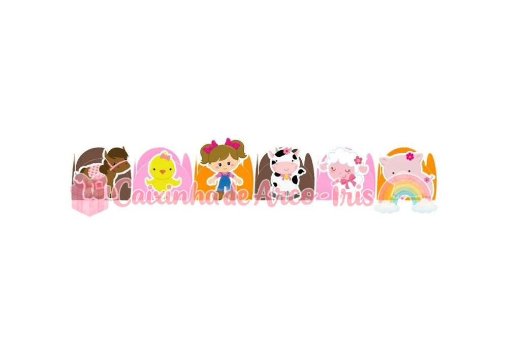 100 Forminhas / Toppers: Fazendinha Menina