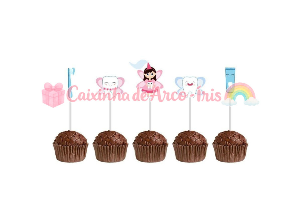 100 Forminhas / Toppers: Fada do Dente