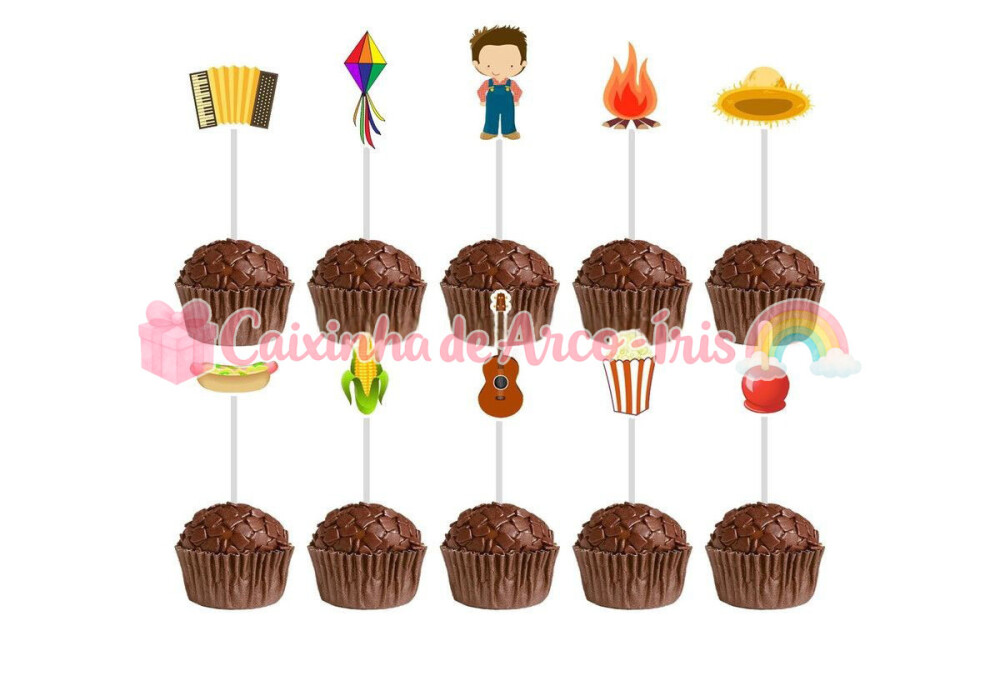 100 Forminhas / Toppers: Festa Junina Menino