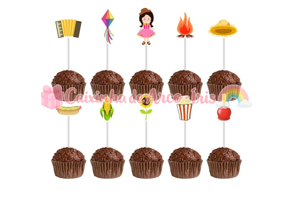 100 Forminhas / Toppers: Festa Junina Menina