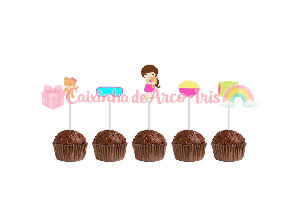 100 Forminhas / Toppers: Festa do Pijama Menina