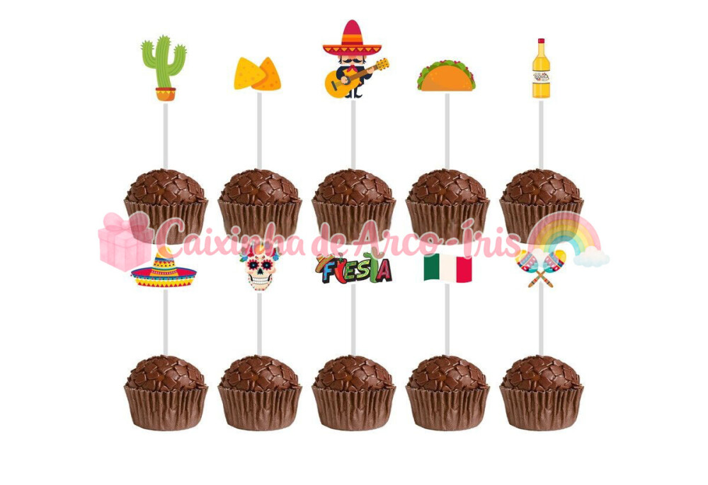 100 Forminhas / Toppers: Festa Mexicana