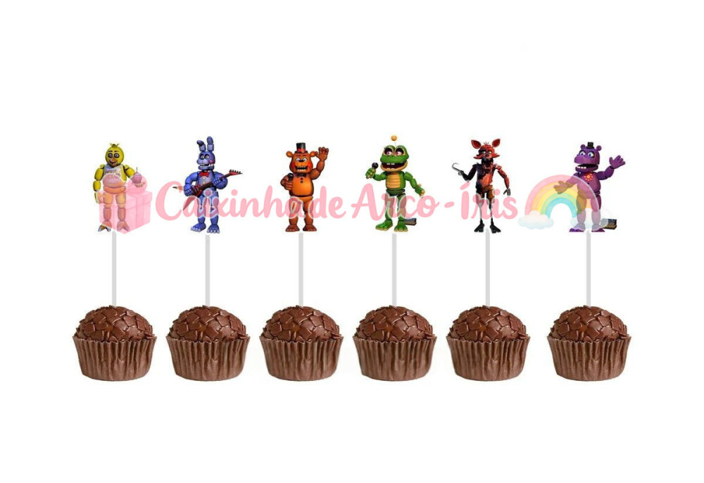 100 Forminhas / Toppers: Five Nights At Freddy's