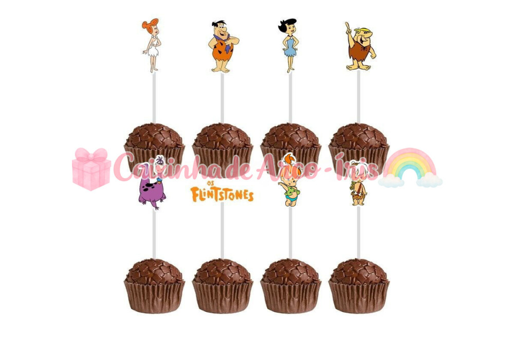 100 Forminhas / Toppers: Flinstones