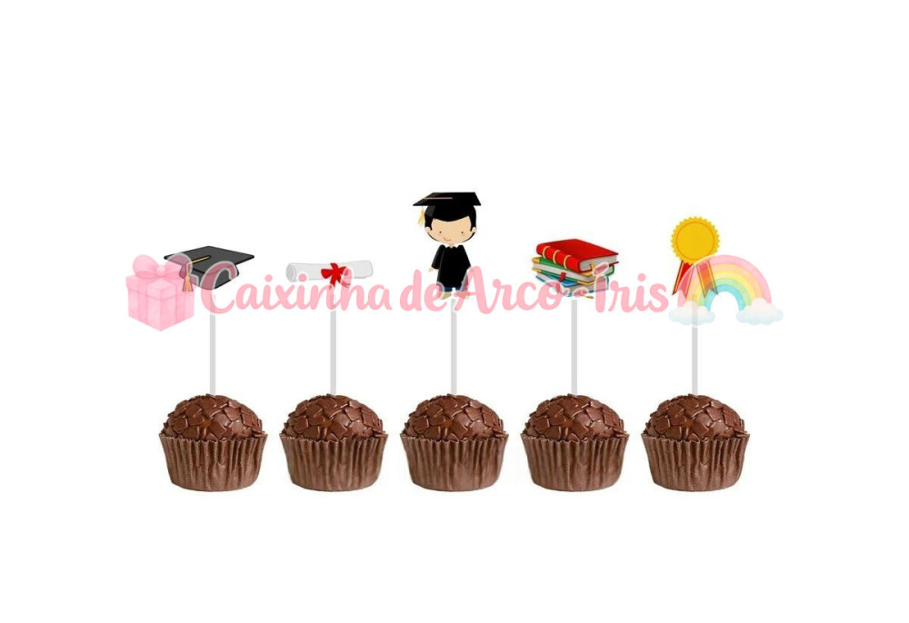 100 Forminhas / Toppers: Formatura Menino
