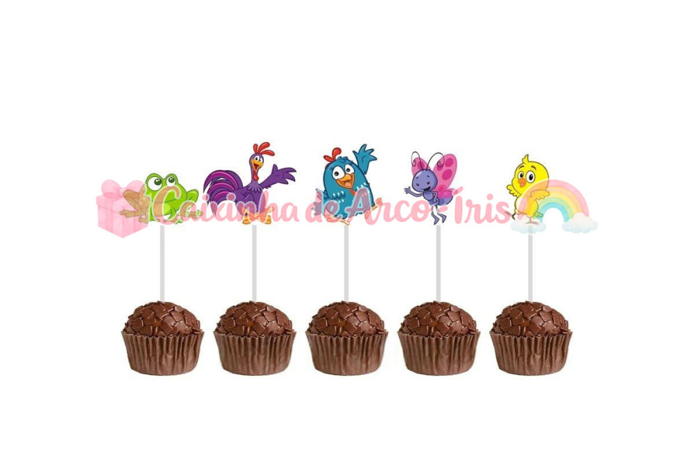 100 Forminhas / Toppers: Galinha Pintadinha