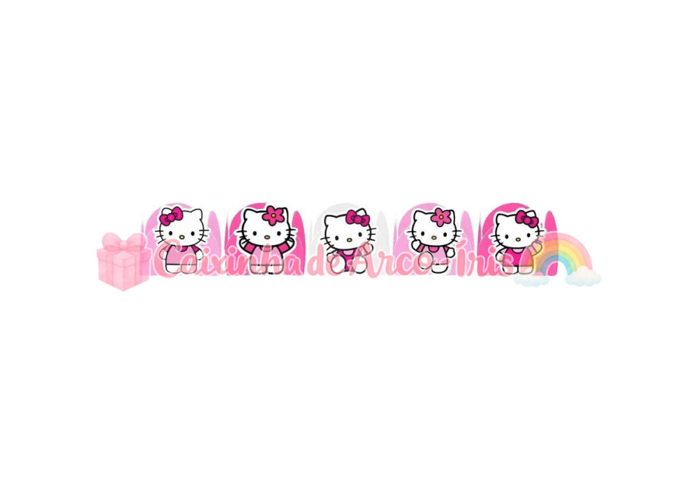 100 Forminhas / Toppers: Hello Kitty