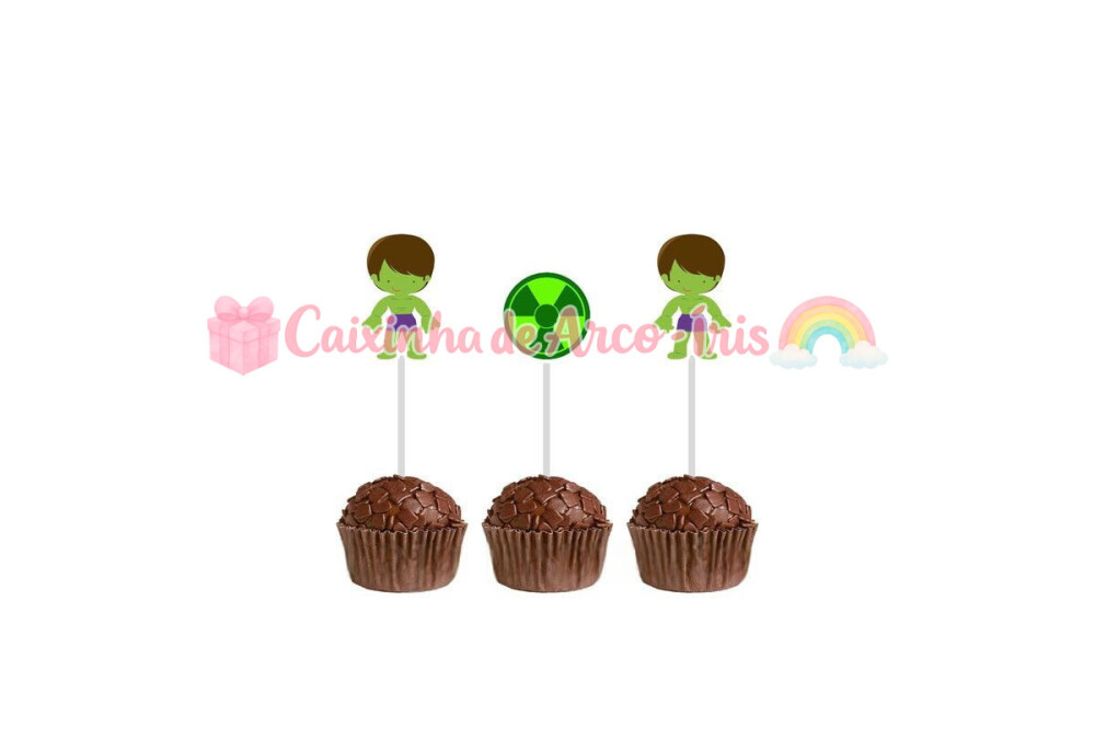 100 Forminhas / Toppers: Hulk Cute