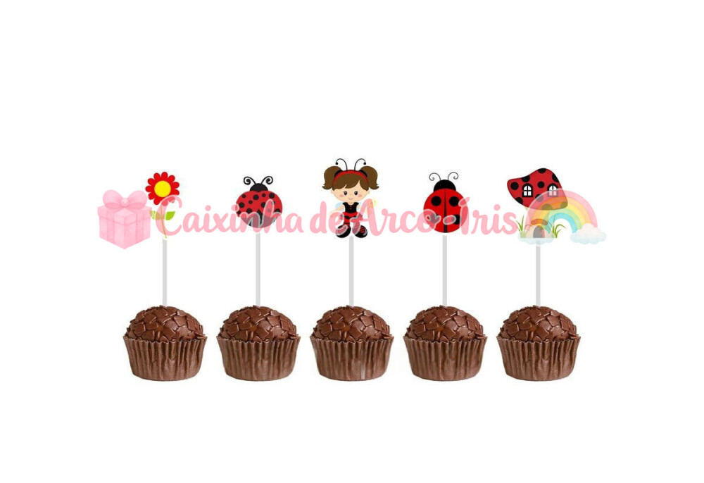100 Forminhas / Toppers: Joaninha