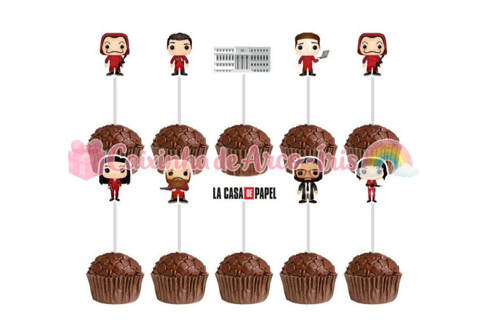 100 Forminhas / Toppers: La Casa de Papel