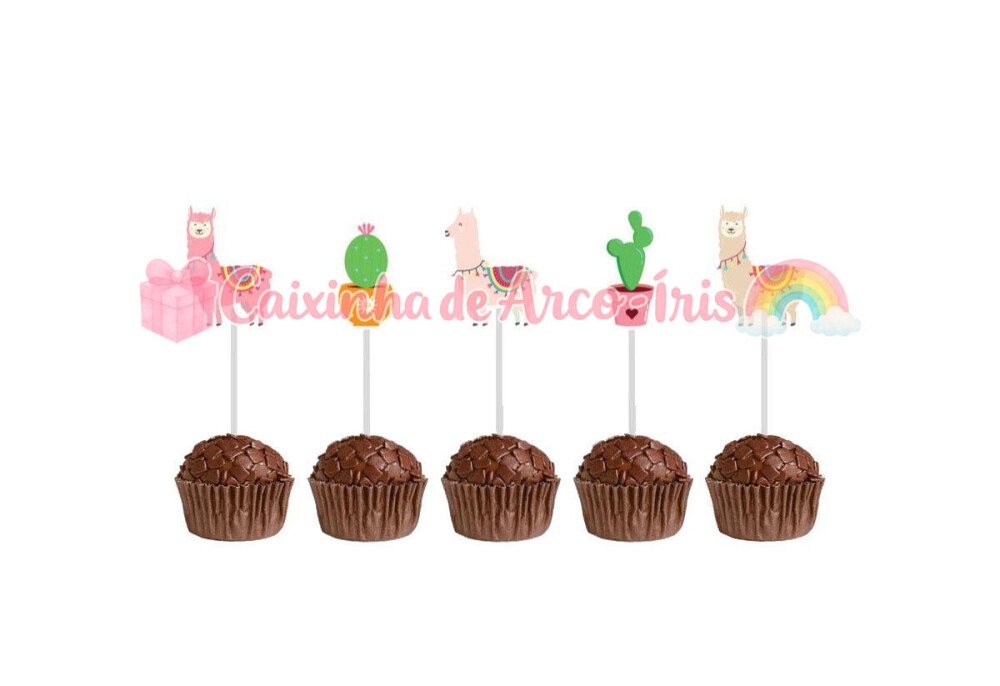 100 Forminhas / Toppers: Lhama