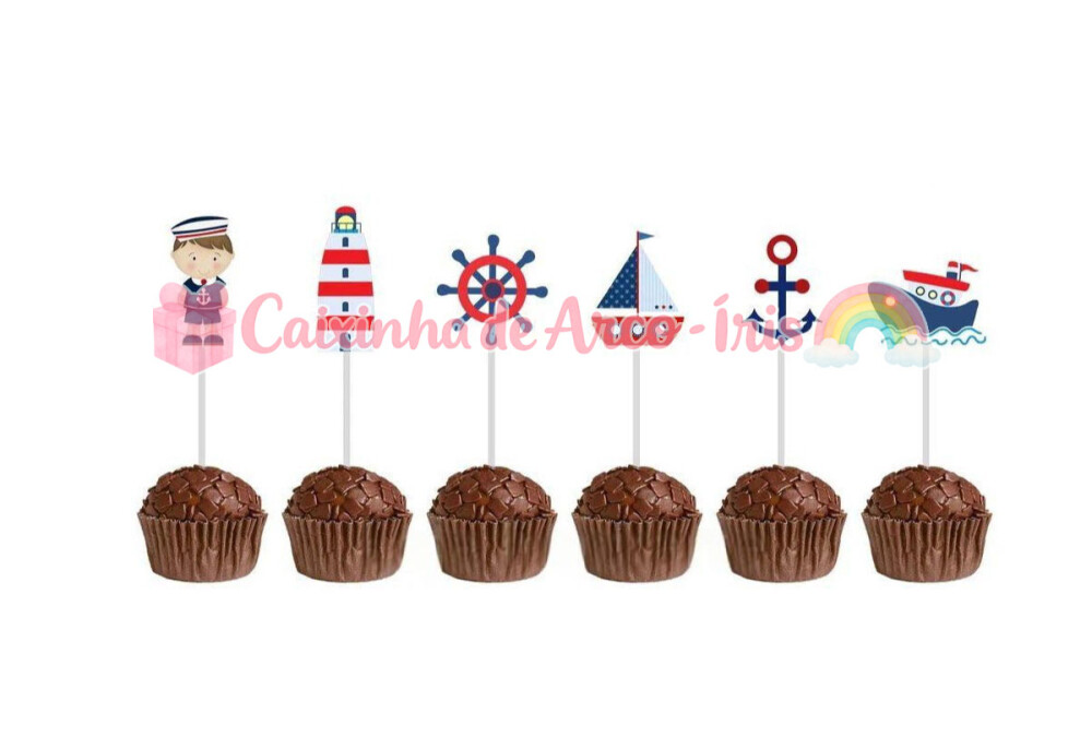 100 Forminhas / Toppers: Marinheiro