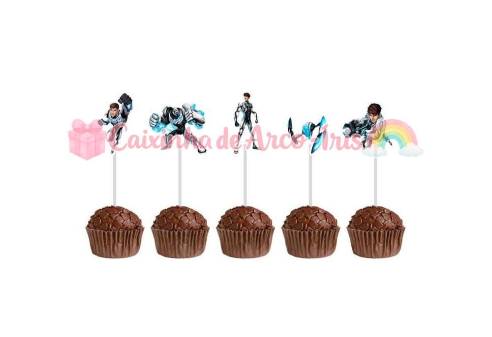 100 Forminhas / Toppers: Max Steel